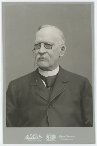Porträtt på Stadsingenjör Carl Nordström Född och död i Jönköping År 1836 till 1