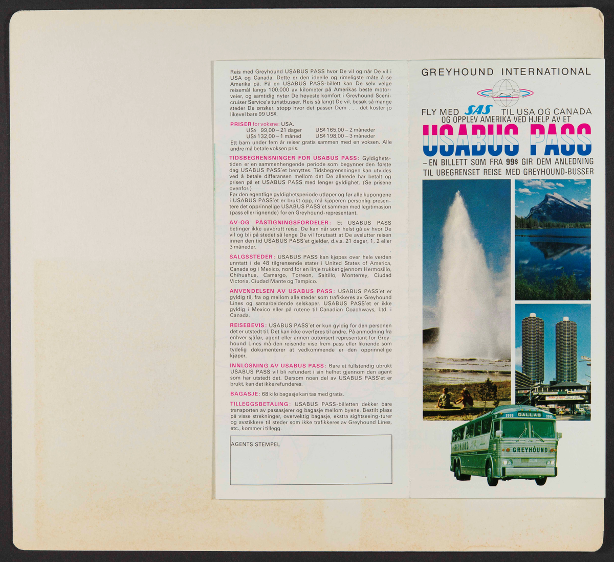Album som dokumenterer reise til USA i 1972 "I Cleng Peersons fotspor". Albumet inneholder fotografier, reiserute, program, diverse brosjyrer, avisutklipp og tekster