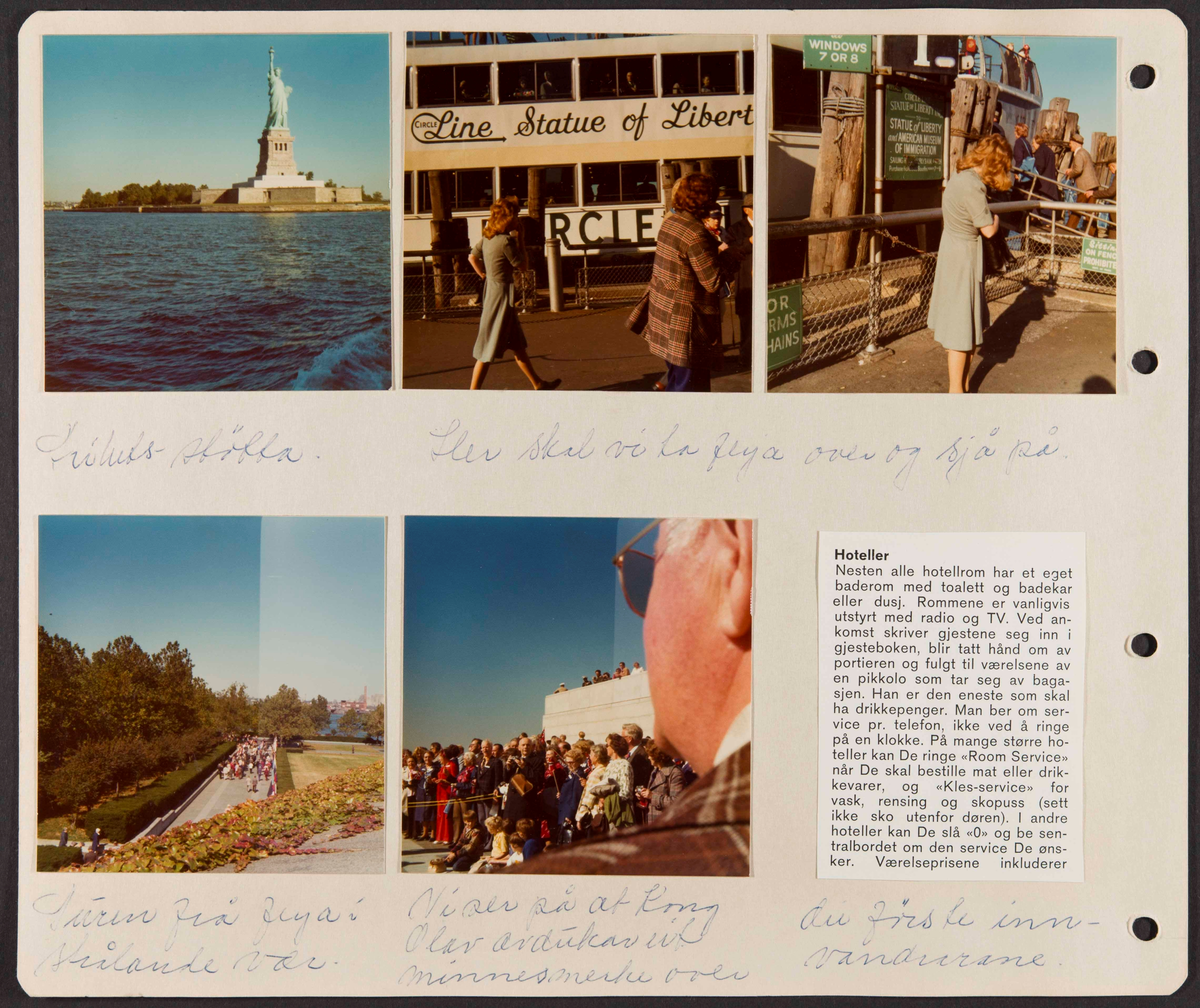 Album fra USA-reise i 1975 i forbindelse med 150-årsmarkering for norsk utvandring til USA. Albumet inneholder fotografier, reiserute, avisutklipp og tekster
