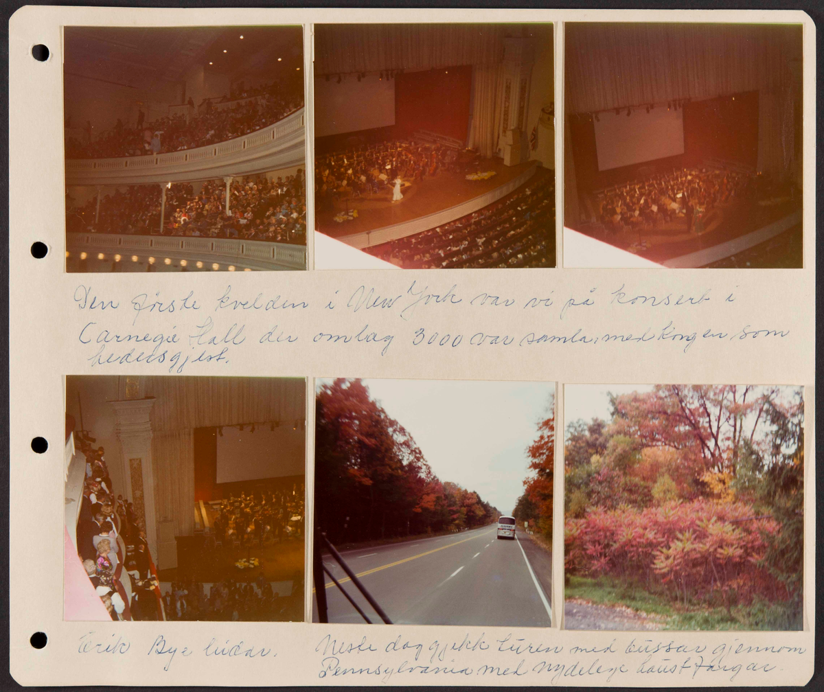 Album fra USA-reise i 1975 i forbindelse med 150-årsmarkering for norsk utvandring til USA. Albumet inneholder fotografier, reiserute, avisutklipp og tekster
