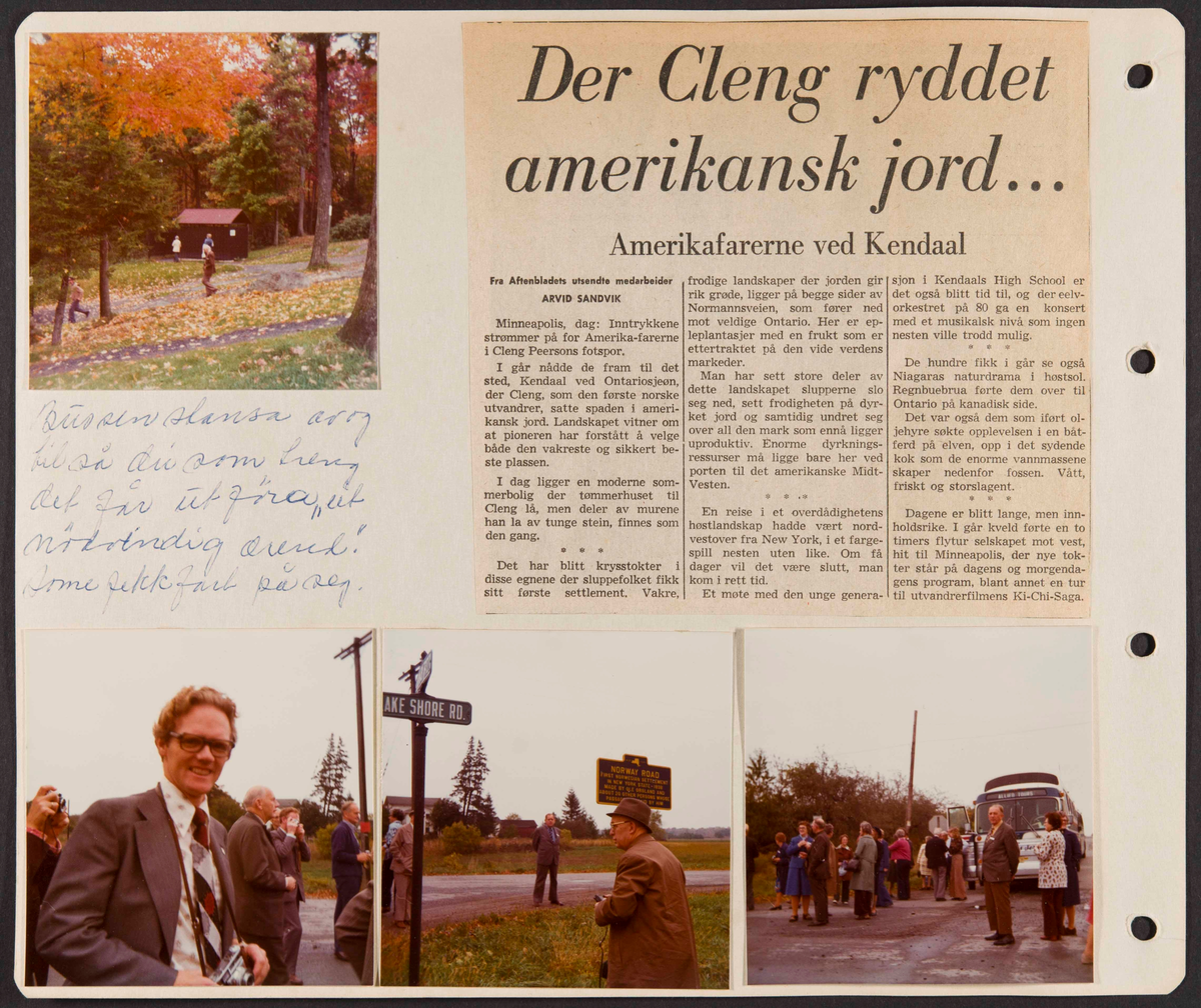 Album fra USA-reise i 1975 i forbindelse med 150-årsmarkering for norsk utvandring til USA. Albumet inneholder fotografier, reiserute, avisutklipp og tekster