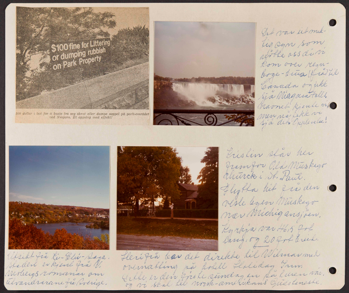 Album fra USA-reise i 1975 i forbindelse med 150-årsmarkering for norsk utvandring til USA. Albumet inneholder fotografier, reiserute, avisutklipp og tekster