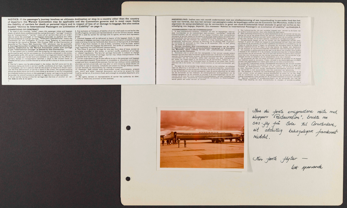 Album som dokumenterer reise til USA i 1972 "I Cleng Peersons fotspor". Albumet inneholder fotografier, reiserute, program, diverse brosjyrer, avisutklipp og tekster