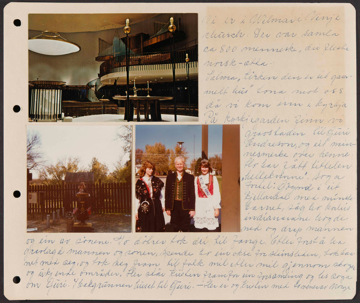 Album fra USA-reise i 1975 i forbindelse med 150-årsmarkering for norsk utvandring til USA. Albumet inneholder fotografier, reiserute, avisutklipp og tekster