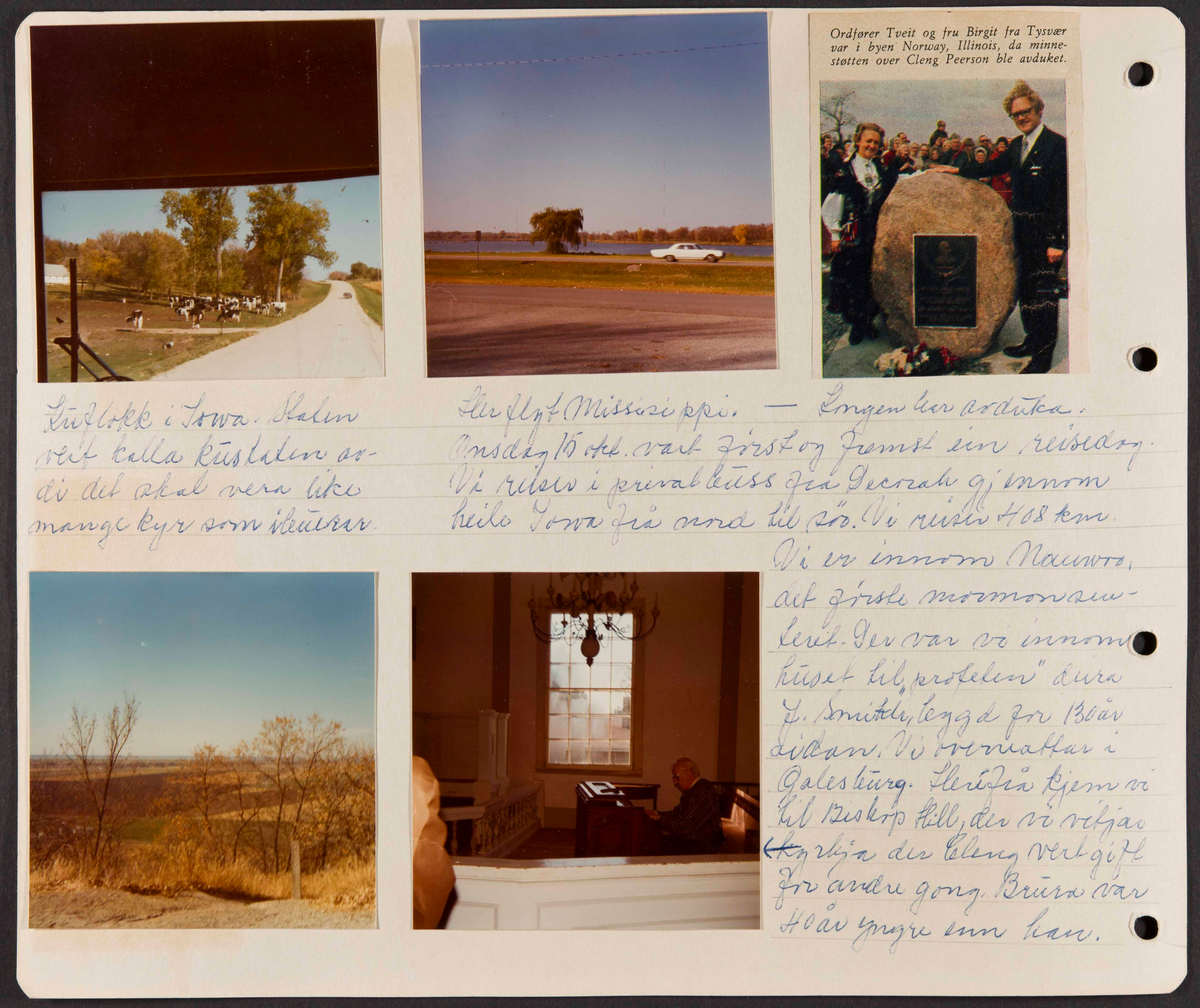Album fra USA-reise i 1975 i forbindelse med 150-årsmarkering for norsk utvandring til USA. Albumet inneholder fotografier, reiserute, avisutklipp og tekster