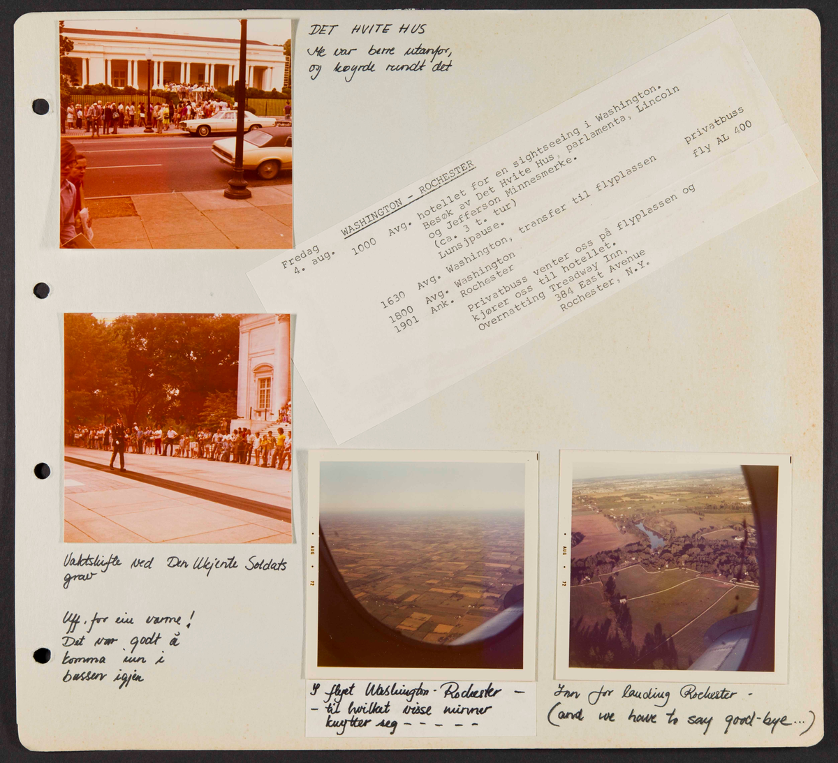 Album som dokumenterer reise til USA i 1972 "I Cleng Peersons fotspor". Albumet inneholder fotografier, reiserute, program, diverse brosjyrer, avisutklipp og tekster