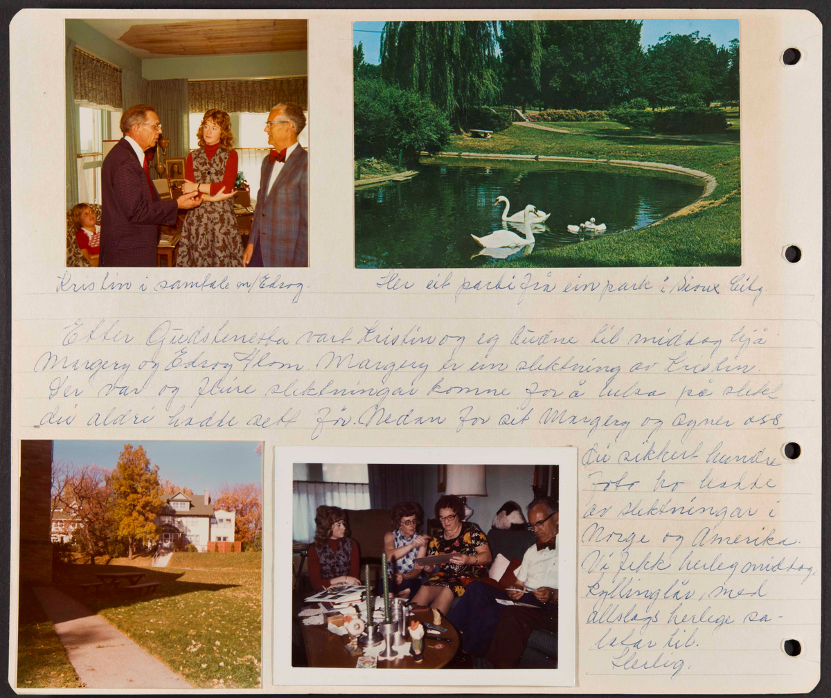 Album fra USA-reise i 1975 i forbindelse med 150-årsmarkering for norsk utvandring til USA. Albumet inneholder fotografier, reiserute, avisutklipp og tekster
