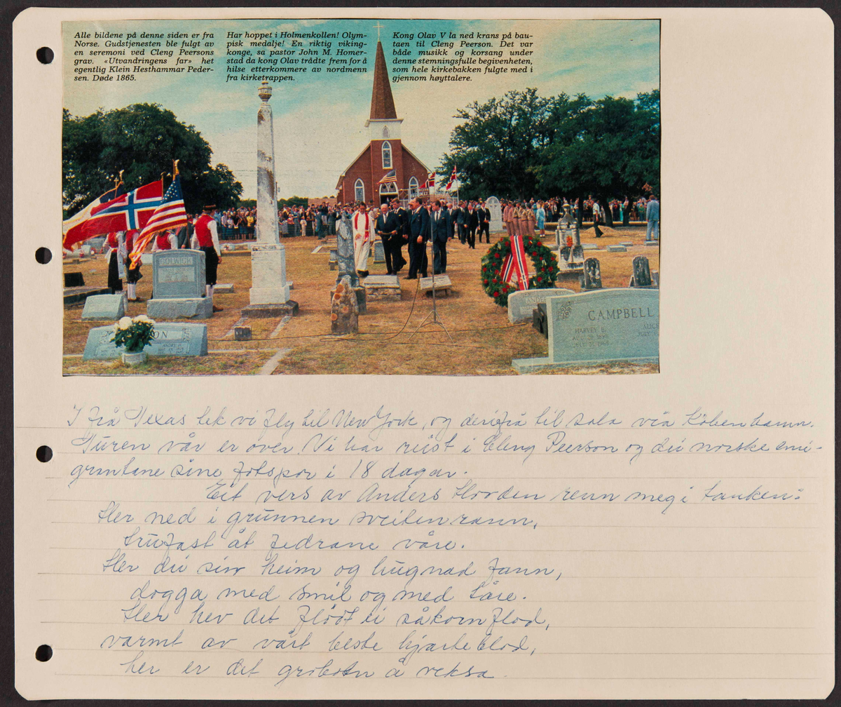 Album fra USA-reise i 1975 i forbindelse med 150-årsmarkering for norsk utvandring til USA. Albumet inneholder fotografier, reiserute, avisutklipp og tekster