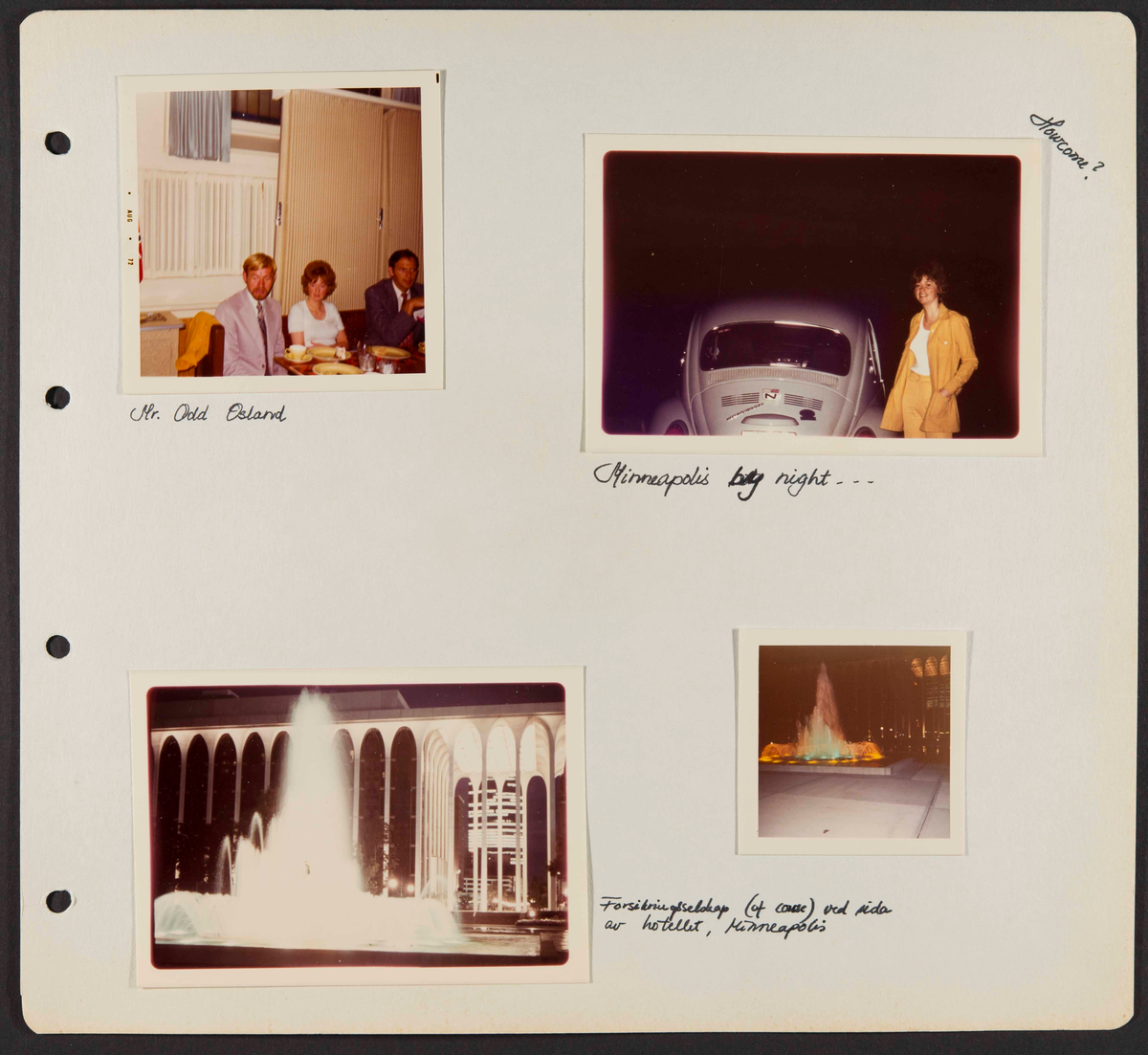 Album som dokumenterer reise til USA i 1972 "I Cleng Peersons fotspor". Albumet inneholder fotografier, reiserute, program, diverse brosjyrer, avisutklipp og tekster