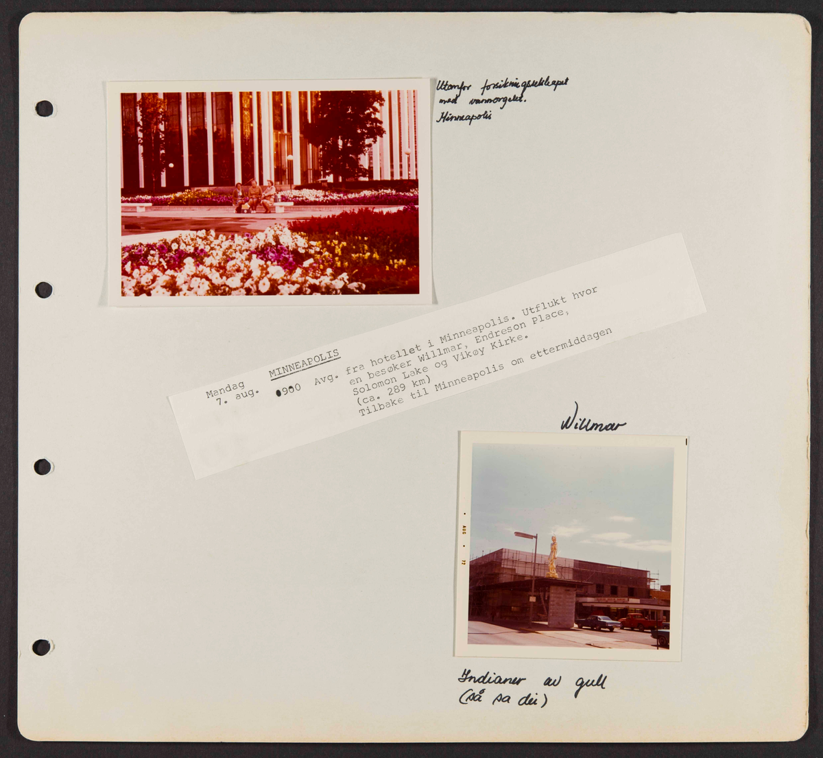 Album som dokumenterer reise til USA i 1972 "I Cleng Peersons fotspor". Albumet inneholder fotografier, reiserute, program, diverse brosjyrer, avisutklipp og tekster