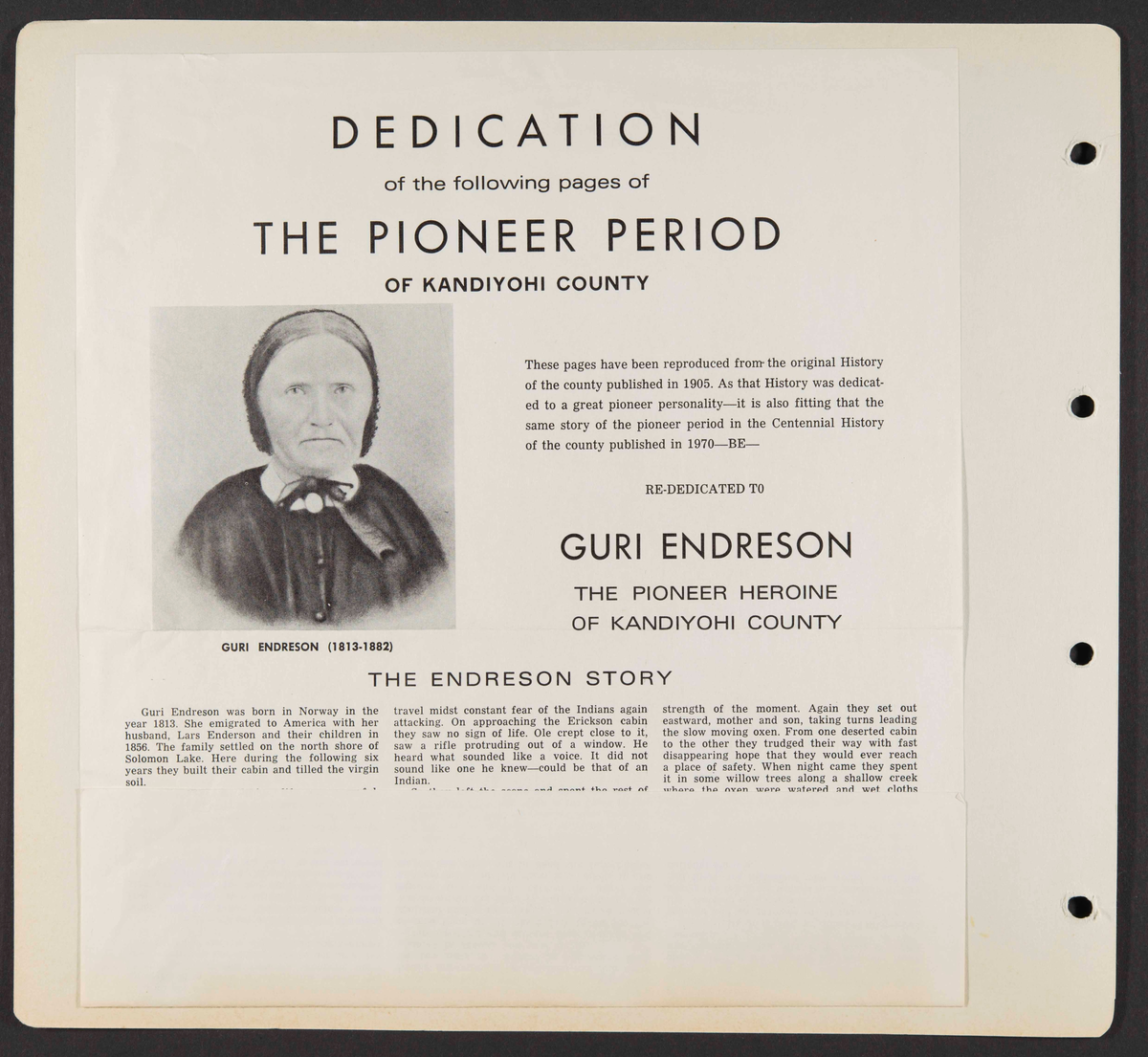Album som dokumenterer reise til USA i 1972 "I Cleng Peersons fotspor". Albumet inneholder fotografier, reiserute, program, diverse brosjyrer, avisutklipp og tekster
