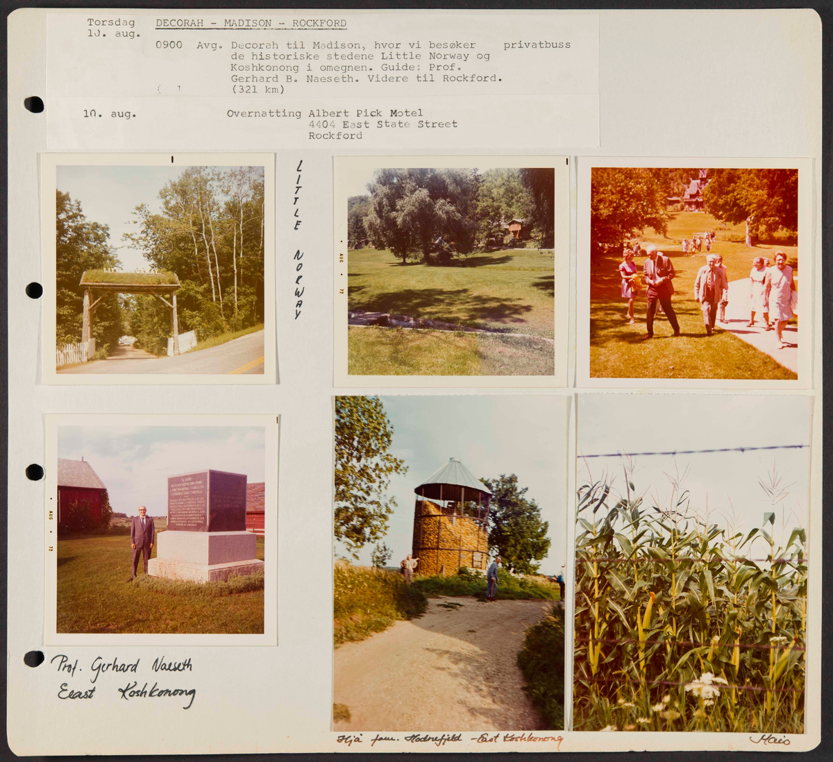 Album som dokumenterer reise til USA i 1972 "I Cleng Peersons fotspor". Albumet inneholder fotografier, reiserute, program, diverse brosjyrer, avisutklipp og tekster
