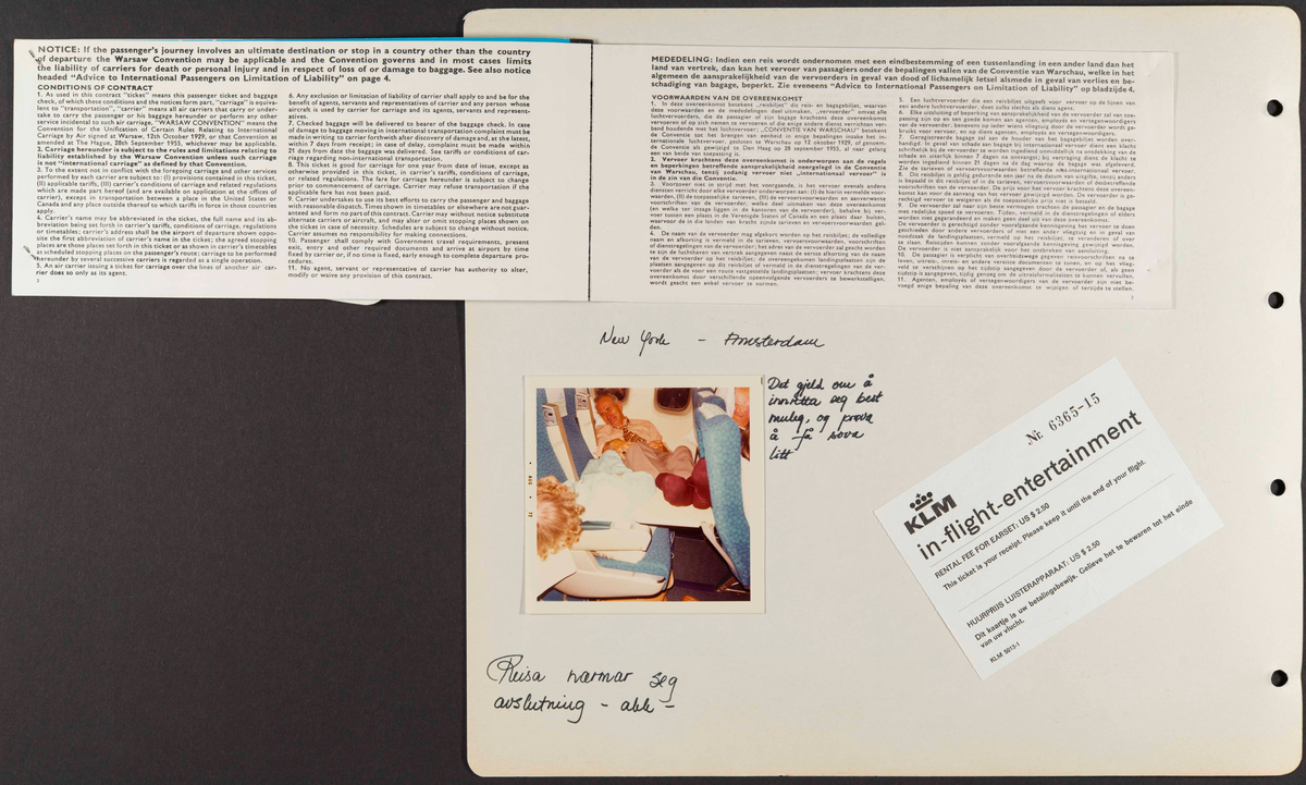 Album som dokumenterer reise til USA i 1972 "I Cleng Peersons fotspor". Albumet inneholder fotografier, reiserute, program, diverse brosjyrer, avisutklipp og tekster