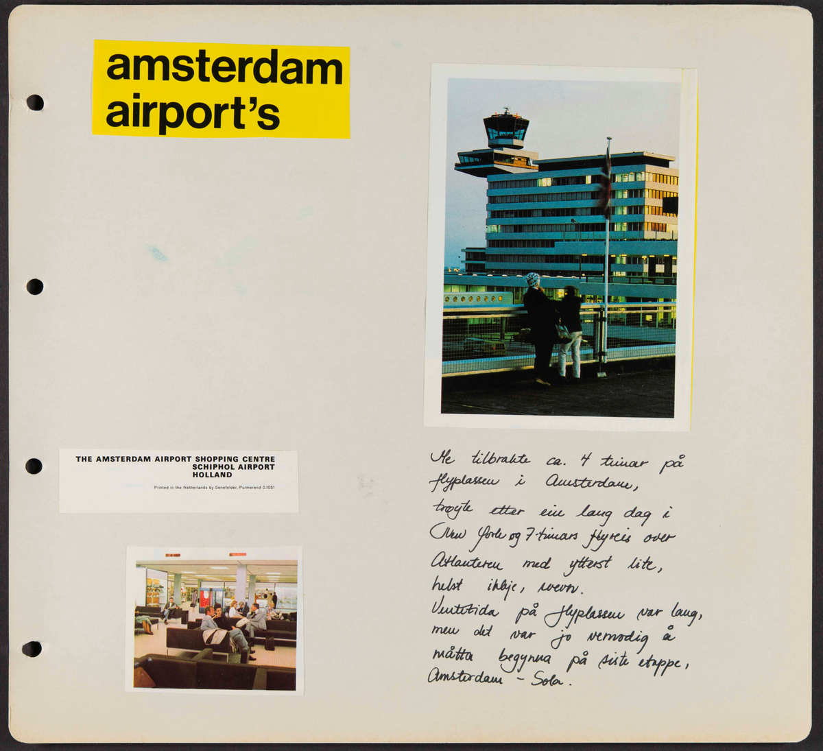 Album som dokumenterer reise til USA i 1972 "I Cleng Peersons fotspor". Albumet inneholder fotografier, reiserute, program, diverse brosjyrer, avisutklipp og tekster