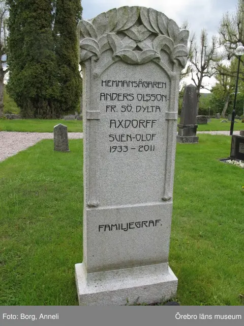 Axberg kyrkogård Inventering av kulturhistoriskt värdefulla gravvårdar 2015, Kvarter F.