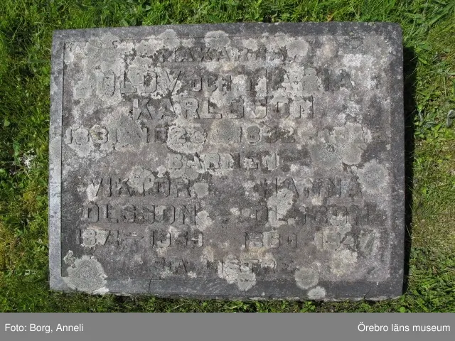 Axberg kyrkogård Inventering av kulturhistoriskt värdefulla gravvårdar 2015, Kvarter I.