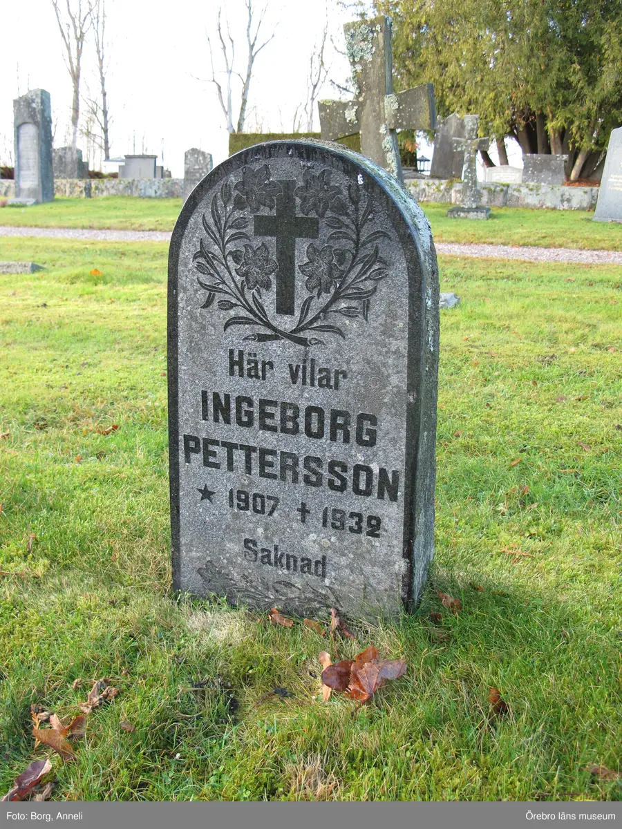 Axberg kyrkogård Inventering av kulturhistoriskt värdefulla gravvårdar 2015, Kvarter N.
