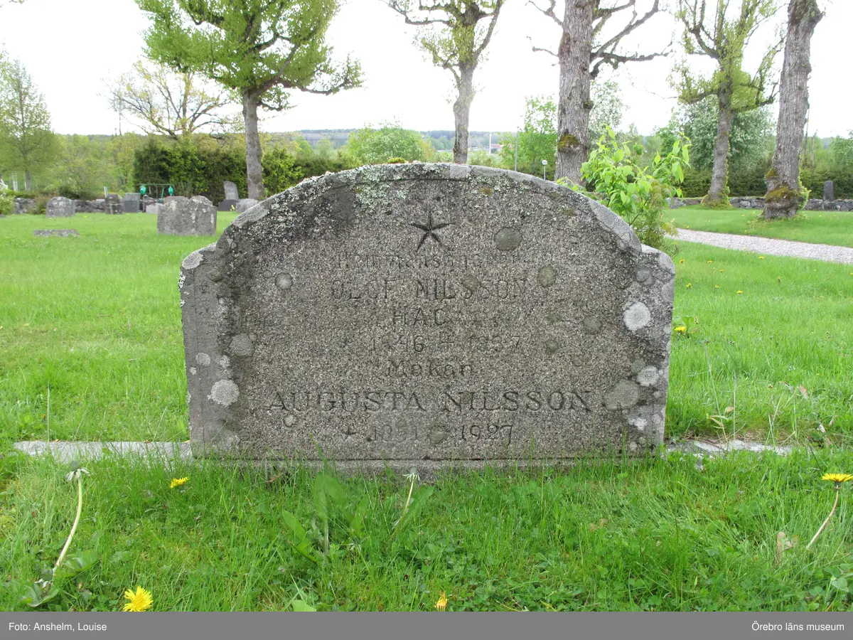 Axberg kyrkogård Inventering av kulturhistoriskt värdefulla gravvårdar 2015, Kvarter O.