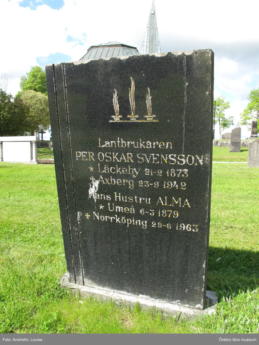 Axberg kyrkogård Inventering av kulturhistoriskt värdefulla gravvårdar 2015, Kvarter O.