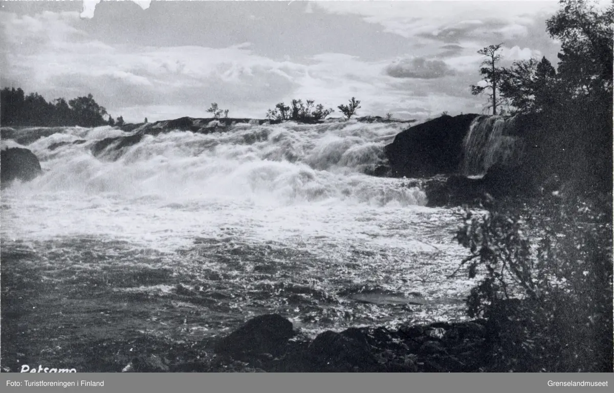 En elvefoss i finsk Petsamo, muligens fossen ved Skogfoss.