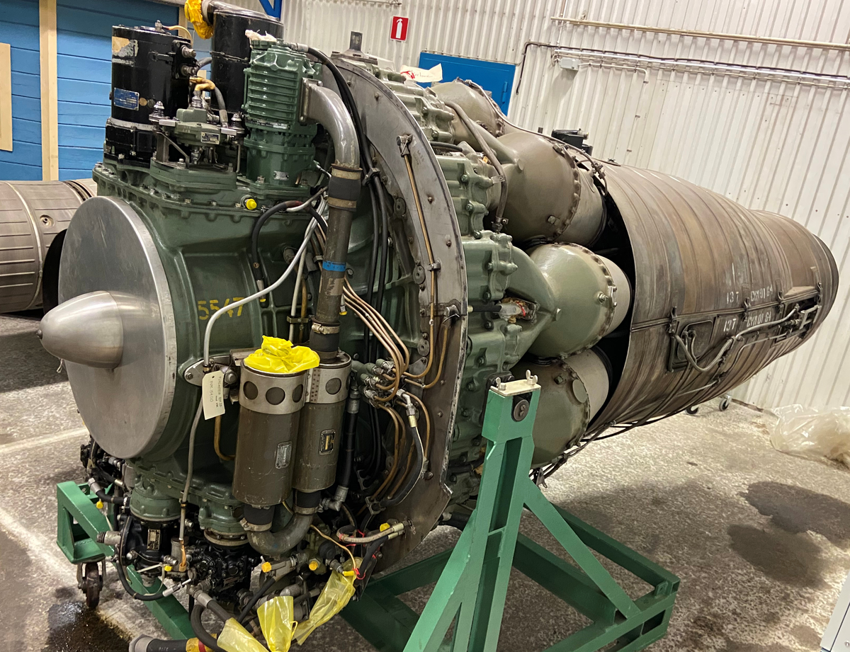 Flygmotor De Havilland Ghost RM 2B. Med efterbrännkammare. För flygplan  J 29F.