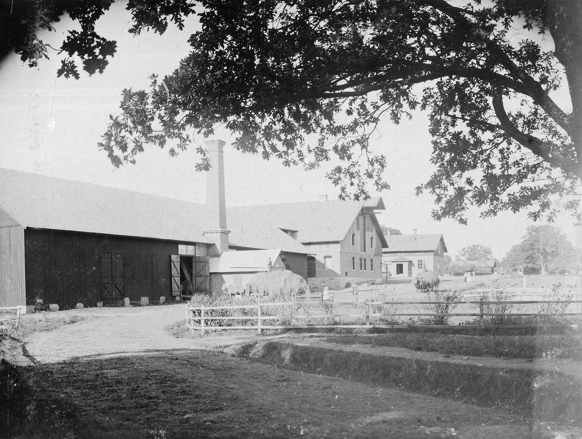 Ekonomibyggnader på Såtenäs, ett av Västergötlands större gods, tidigt 1900-tal.