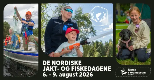 Hovedbanner for De nordiske jakt- og fiskedagene 2026 . 6. - 9. august 2026 