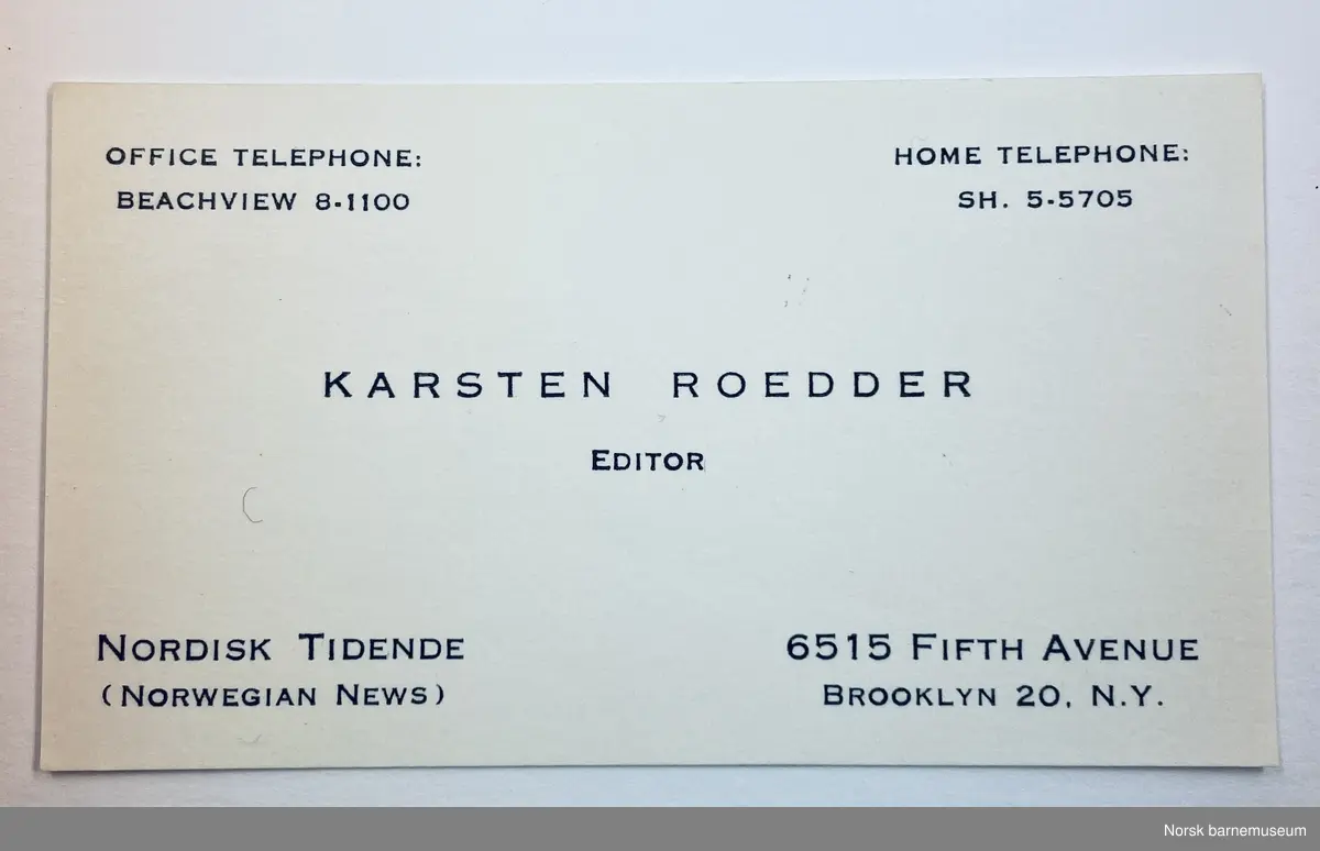 Visittkortet til Karsten Rødder.