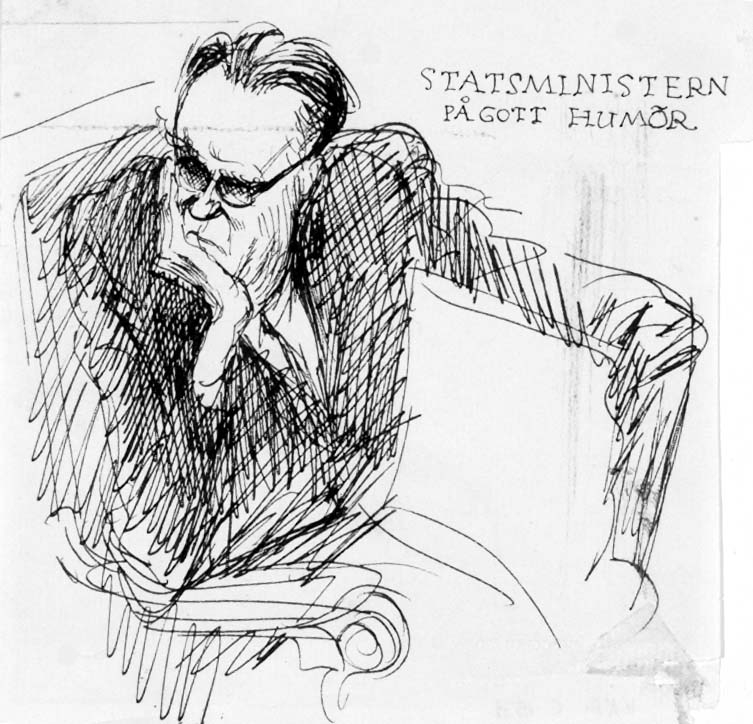Erlander I [Teckning] -Västerås konstmuseum / DigitaltMuseum