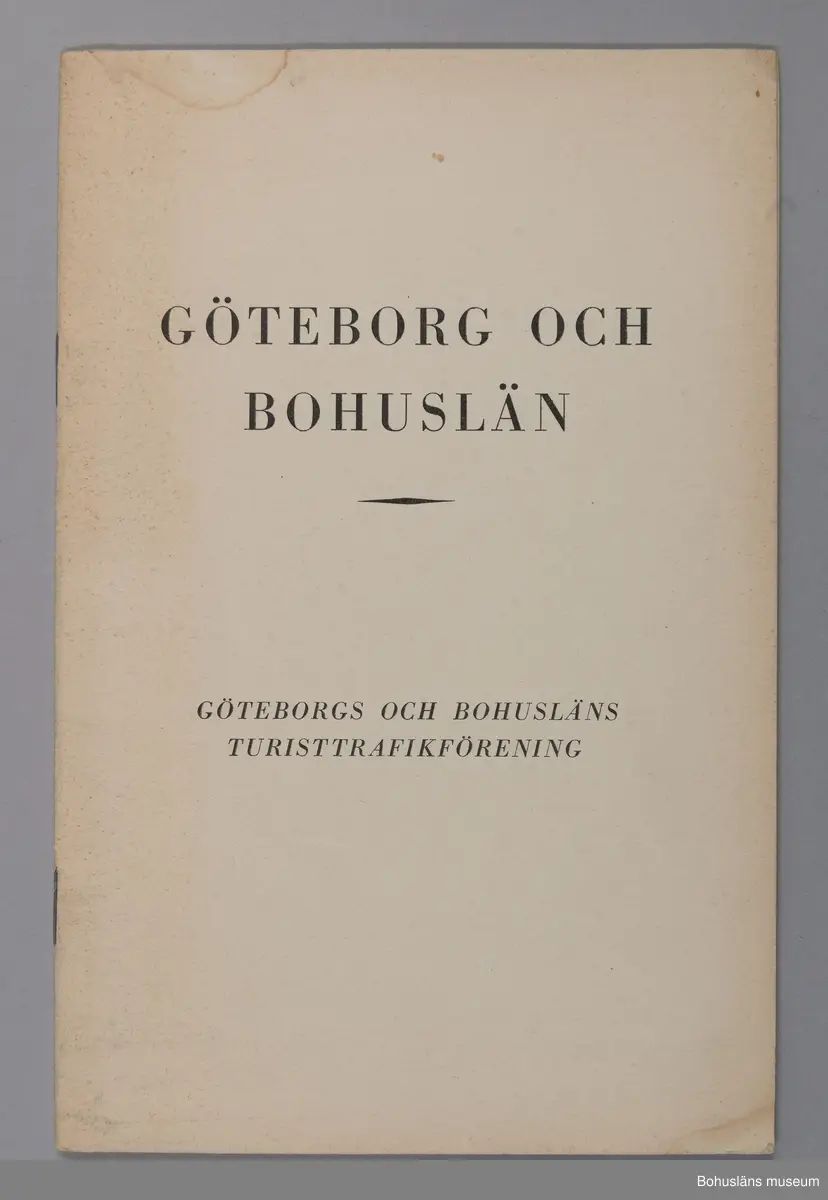 Turistbroschyr för Bohuslän och Västkusten 1946.