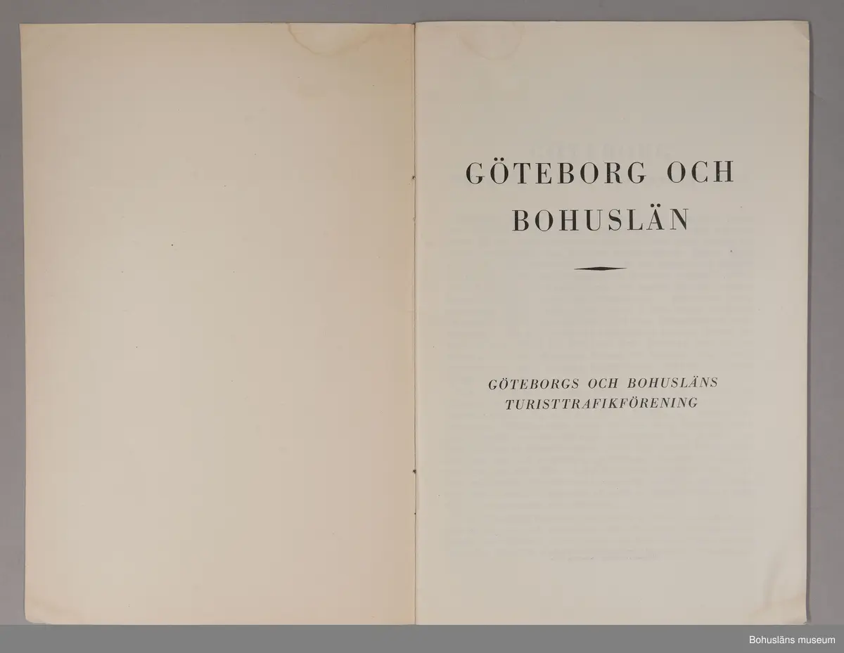 Turistbroschyr för Bohuslän och Västkusten 1946.
