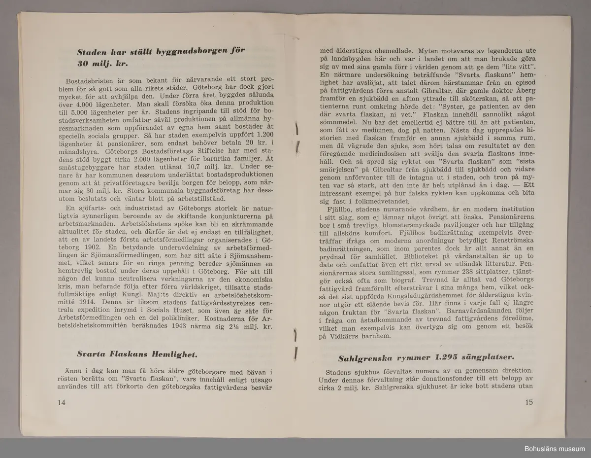 Turistbroschyr för Bohuslän och Västkusten 1946.