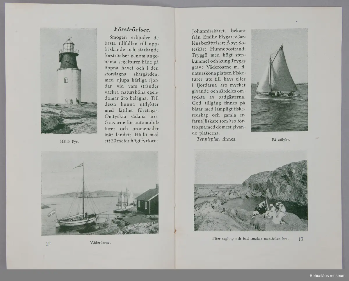 Turistbroschyr för Smögens Havsbad 1923.