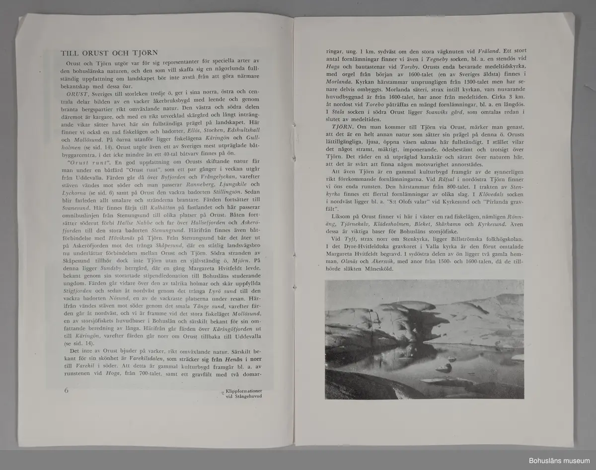 Turistbroschyr för Bohuslän och Uddevalla 1951.
