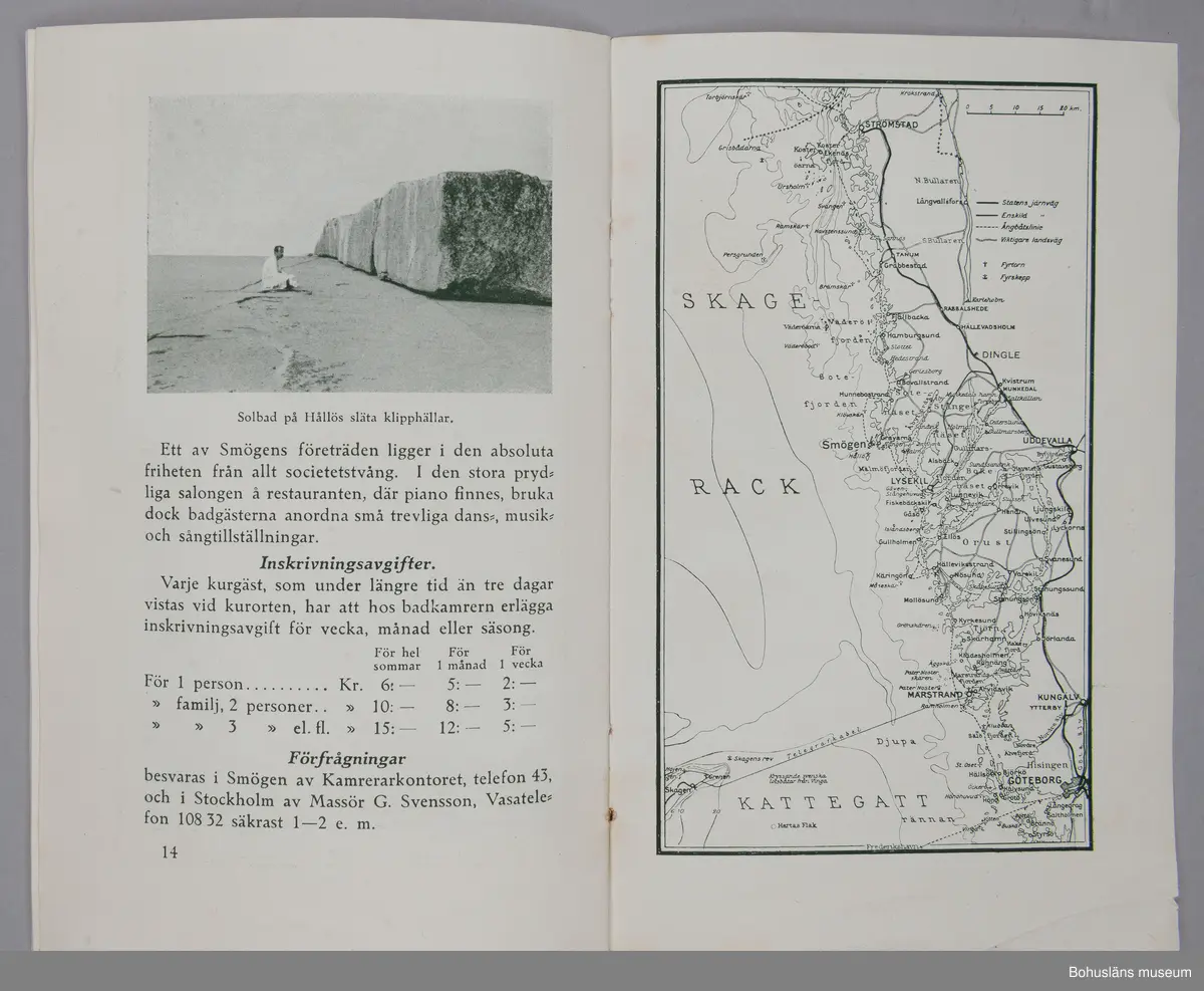 Turistbroschyr för Smögens Havsbad 1923.