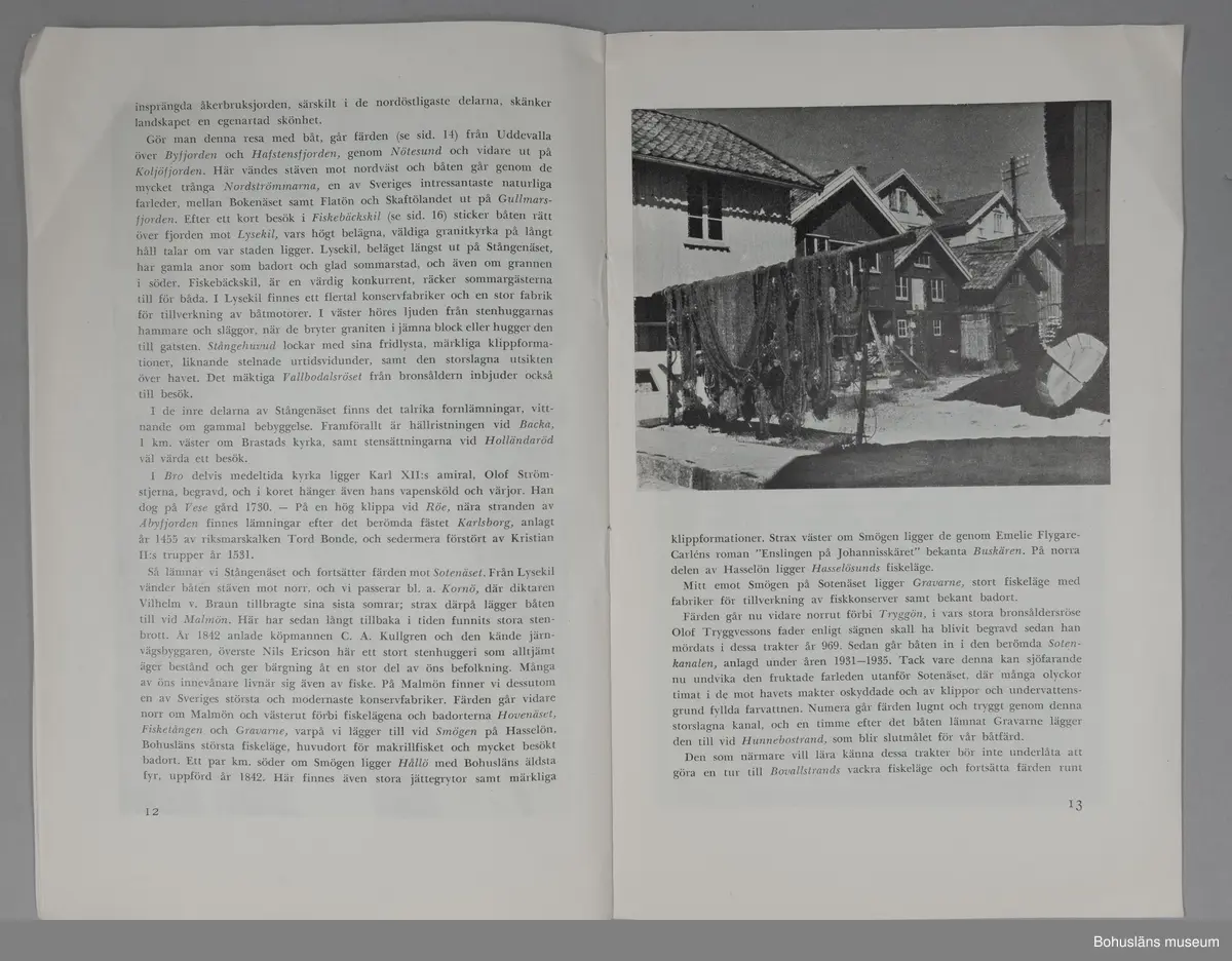 Turistbroschyr för Bohuslän och Uddevalla 1951.