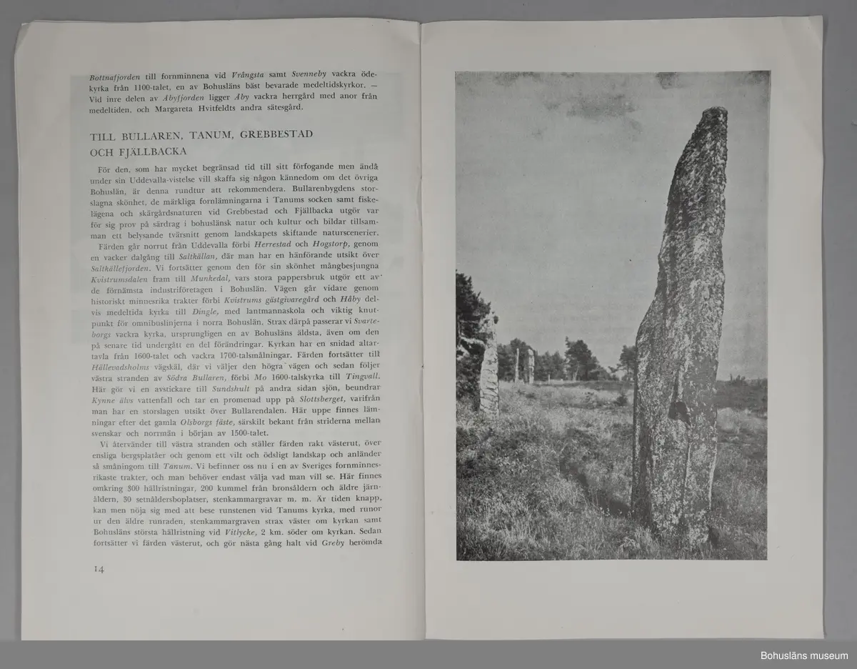 Turistbroschyr för Bohuslän och Uddevalla 1951.
