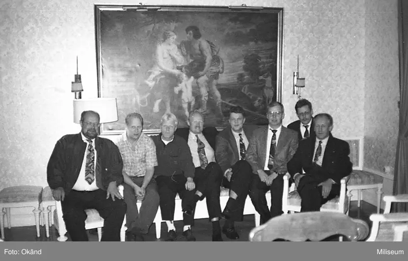 De fyra längst till höger är: Håkan Gustafsson, Rolf "ROA" Pettersson, Ulf Janback, Hans Henning.