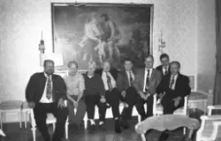 De fyra längst till höger är: Håkan Gustafsson, Rolf "ROA" Pettersson, Ulf Janback, Hans Henning.