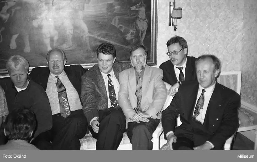 De fyra längst till höger är: Håkan Gustafsson, Rolf "ROA" Pettersson, Ulf Janback, Hans Henning.