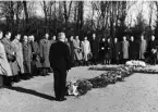 Danska post- och telegrafföreningens hyllning vid frihetskämparnas grav i Köpenhamn.  1945.