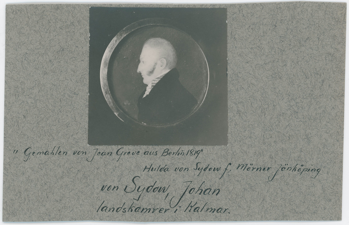 Porträtt på Johan von Sydow. Landskamrer i Kalmar.
