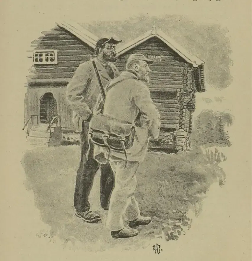 tegning av to jegere