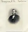 Ludvig Theodor Brogrens betydelse för Linköping var betydande. Född i Gammalkil 1827 kom han under ungdomsåren att bedriva studier i Stockholm. Efter apotekarexamen 1852 styrde han åter till Östergötland där han erhållit privilegium att förestå apoteket i Kisa. Kort före inflyttningen hade han gift sig i med Theresia Brogren. Från 1858 var han verksam i Linköping som innehavare av apoteket Vasen. Parallellt med apotekargärningen anlade han tidigt det bryggeri, L. Th. Brogrens bryggeri, som genom efterföljare kom att bestå på bryggeritomten invid Stångån ända till 1971. Här porträtterad vid 1860-talets första hälft.