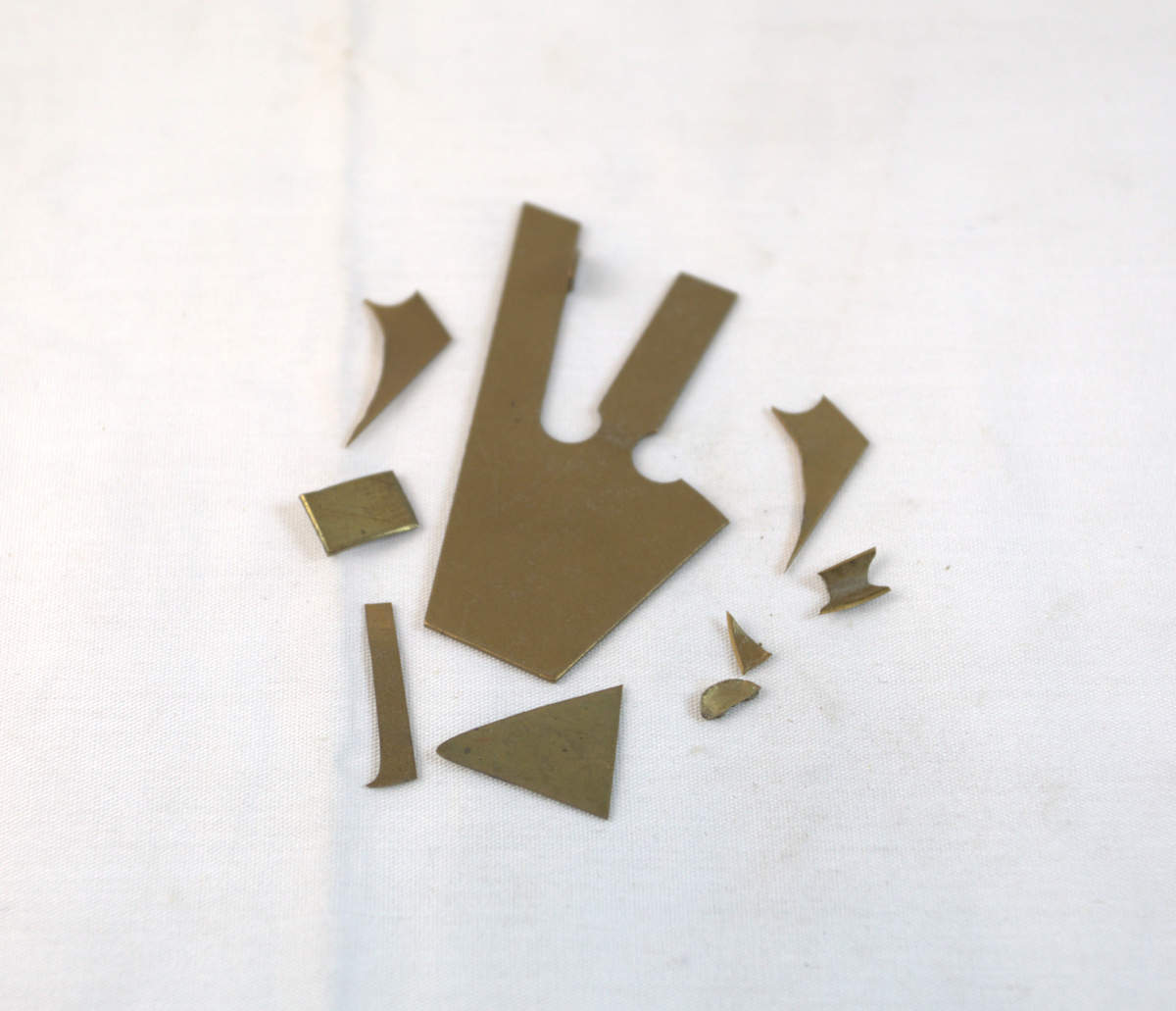 Materiale i messing i ulike størrelser. 