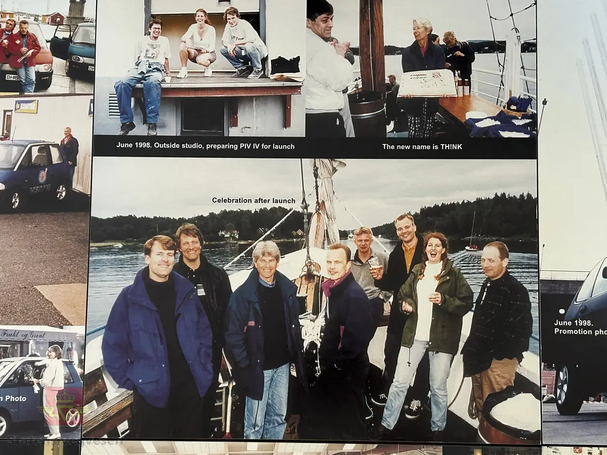 12 enkeltbilder i 50x50cm som samlet viser Pivco/Thinkhistorien fra 1972-1999.
