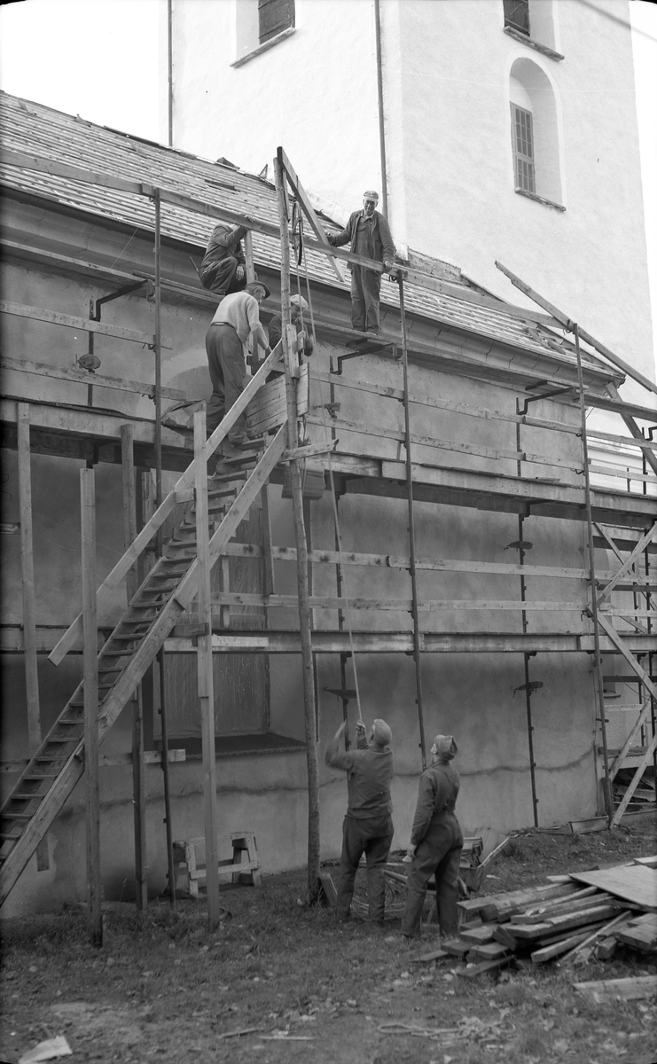 Restaurering av stadskyrkan 1963. 