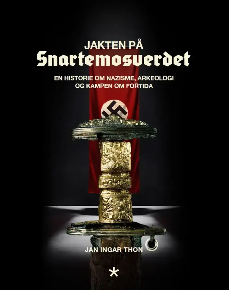 Boksomslaget med bilete av hakekors og Snartemosverdet