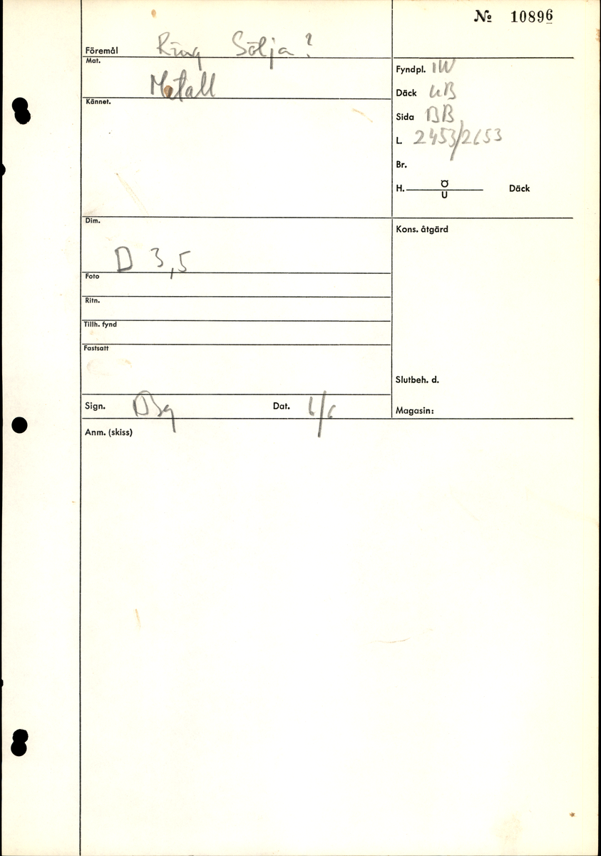 Ring, eventuellt sölja.