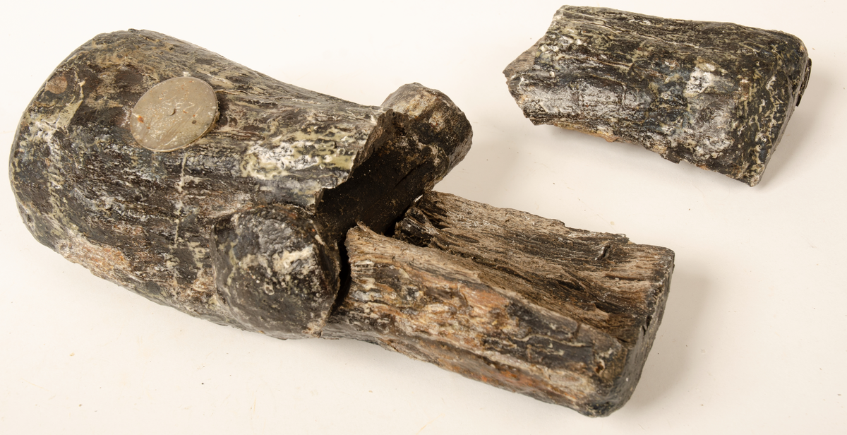 Huvud till klubba. Tämligen gott skick, sånär som att en fjärdedel av huvudet slagits loss. En del av skaftet sitter kvar i hålet.

För mer information se Dokumentationsblankett under Referenser – Länkade filer.